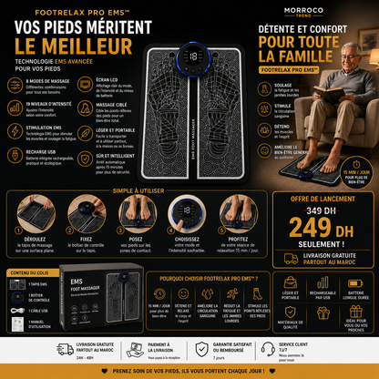 FootRelax Pro EMS™ | Tapis Intelligent de Massage des Pieds – Relaxation, Confort &amp; Bien-être Quotidien