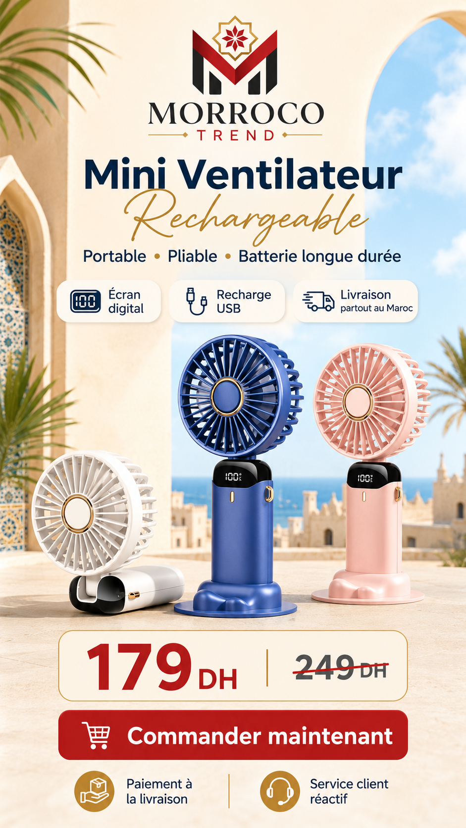 Mini Ventilateur Rechargeable Portable – Fraîcheur Partout