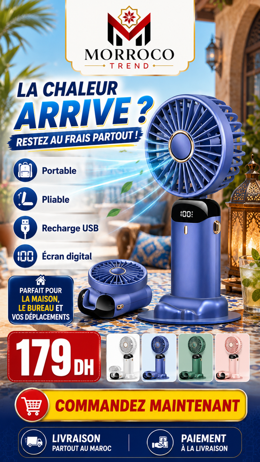 Mini Ventilateur Rechargeable Portable – Fraîcheur Partout