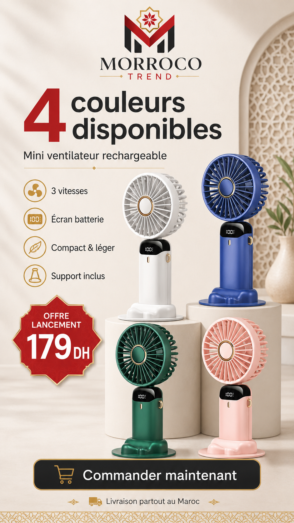 Mini Ventilateur Rechargeable Portable – Fraîcheur Partout