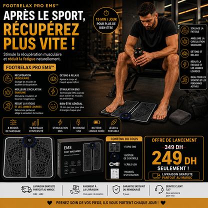 FootRelax Pro EMS™ | Tapis Intelligent de Massage des Pieds – Relaxation, Confort &amp; Bien-être Quotidien